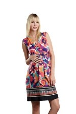 Mini Sleeveless Front Tie Maternity Dress by Maternal America