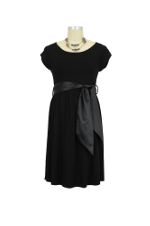 MA Scoop Neck Satin Front Tie Maternity Dress by Maternal America
