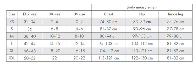 Size Chart for Boob Design 24/7 Soft Support Brief