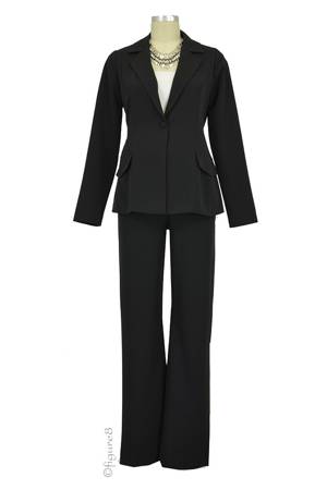 Audrey One Button Blazer & Relaxed Pant - 2-pc Maternity Suit Set in ...