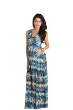 Ava Sleeveless Wrap Maxi Nursing Dress in Harbour Blue by MEV with free ...