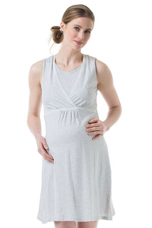 Spring Maternity Jane Maternity & Nursing Sleeveless Cotton Night Gown by Spring Maternity
