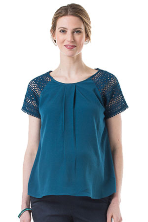 Clementina Crochet Lace Sleeve Nursing Top by Bove by Spring Maternity