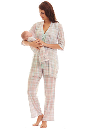 Analise 5-Piece Mom and Baby Maternity and Nursing PJ Set by Everly Grey