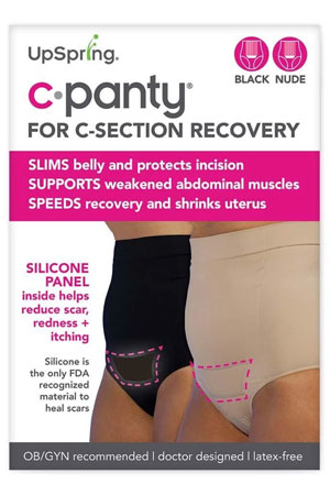 C-Panty High Waist C-Section Recovery Underwear - 2 Pack (Black & Nude) by UpSpring