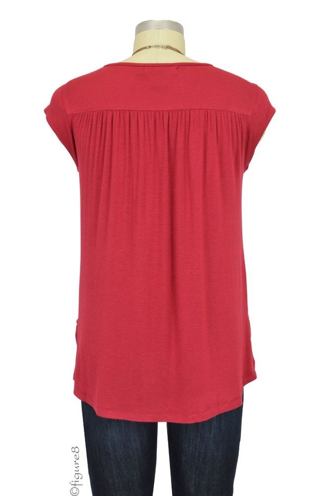 Fiona Pocket Nursing Top in Red by Dote