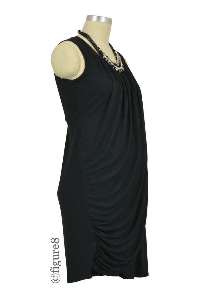 Goddess Drape Sleeveless Maternity & Nursing Dress in Black by Mothers ...