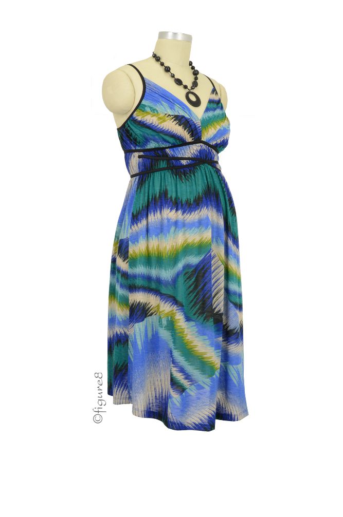 Grecian Maternity Dress in Blue Waves by Maternal America