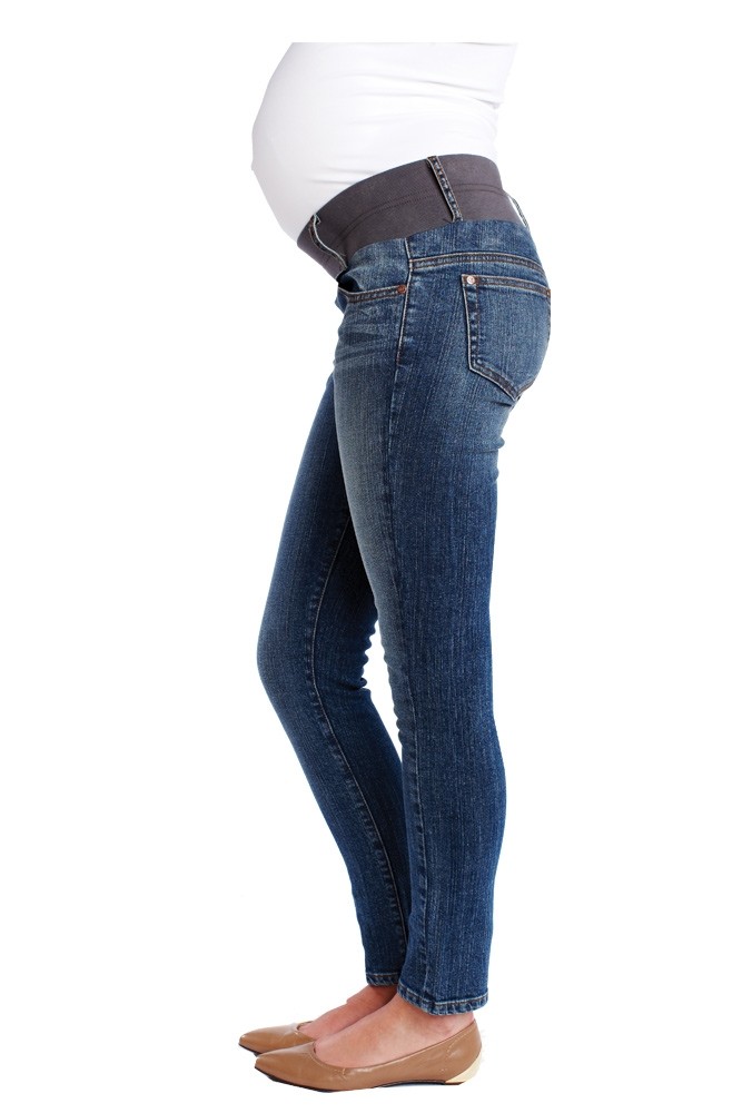 Skinny Ankle Maternity Jeans in Dark Wash by Maternal America