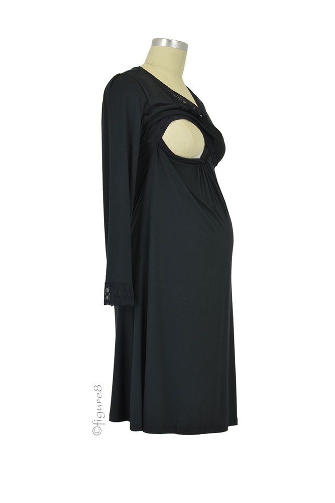 Belabumbum Eva Nursing Night Dress in Black