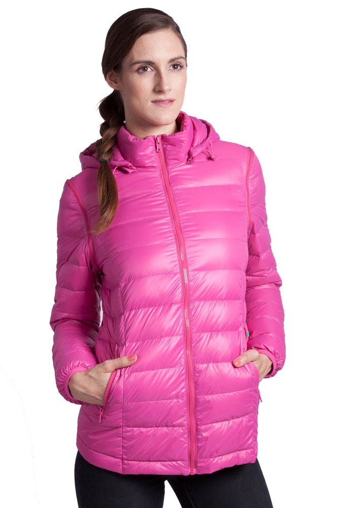 Vale 5-in-1 Lightweight Down Maternity Jacket in Raspberry by ...